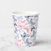 Niedliche Girly Colorful Butterfly Illustration Pa Pappbecher (Vorderseite)
