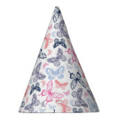 Niedliche Girly Colorful Butterfly Illustration Pa Partyhütchen (Rechts)