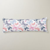 Niedliche Girly Colorful Butterfly Illustration Pa Seitenschläferkissen (Rückseite)