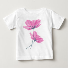 Niedliche Girly Delicate Hübsch Pink Blume Zeichne Baby T-shirt