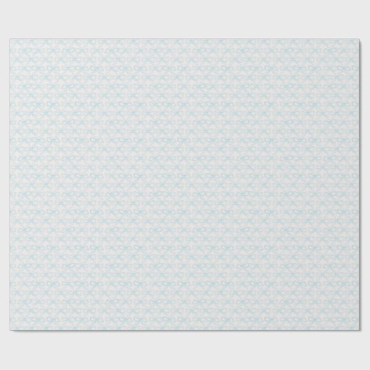 Niedliche Girly Doodle Pastel Blue Bows auf Creme Geschenkpapier (Flach)