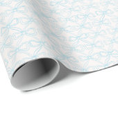 Niedliche Girly Doodle Pastel Blue Bows auf Creme Geschenkpapier (Rolleneckpunkt)
