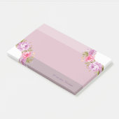 Niedliche Girly Floral, gestreift Personalisiert Post-it Klebezettel (angewinkelt)