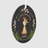 Niedliche Girly Giraffe Baby's First Christmas Ornament (Vorderseite)
