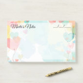 Niedliche Girly Heart Balloons 10 Zoll x 6 Zoll Post-it Klebezettel (Auf Schreibtisch)