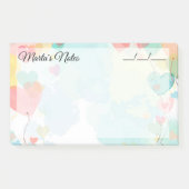 Niedliche Girly Heart Balloons 10 Zoll x 6 Zoll Post-it Klebezettel (Vorderseite)