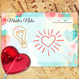 Niedliche Girly Heart Balloons 4 Zoll x 3 Zoll Post-it Klebezettel