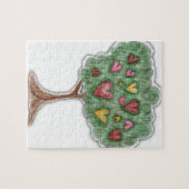 Niedliche Girly Heart Tree Illustration Puzzle (Horizontal)