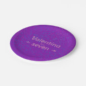 Niedliche Girly Lila Paper Confetti Plate Pappteller (Schrägansicht)