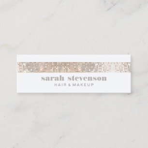 Niedliche Girly & Modern Funkelnd Silver IMITATS S Mini Visitenkarte