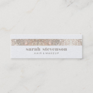 Niedliche Girly & Modern Funkelnd Silver IMITATS S Mini Visitenkarte
