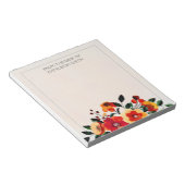 Niedliche Girly Orange gelbe Blumen Notizblock (angewinkelt)