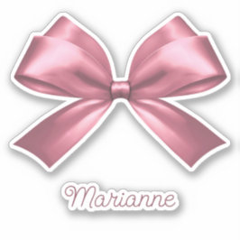 Niedliche Girly Pink Ästhetische Kuh mit Namen Aufkleber