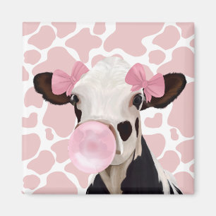 Niedliche Girly Pink Bubblegum Blash Kuh Magnet
