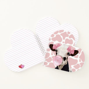 Niedliche Girly Pink Bubblegum Blash Kuh Notizblock