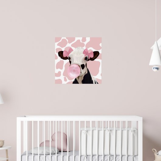 Niedliche Girly Pink Bubblegum Blash Kuh Poster (Kinderzimmer 2)