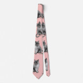 Niedliche Girly Pink Cats Tierische Musterbeispiel Krawatte (Vorderseite)