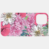Niedliche Girly Pink & Green Floral Illustration Case-Mate iPhone Hülle (Rückseite / Rechts)