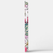 Niedliche Girly Pink & Green Floral Illustration Case-Mate iPhone Hülle (Rückseite / Links)