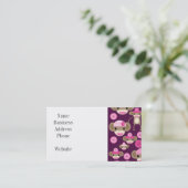 Niedliche Girly Pink Sock Affen Girls auf Lila Visitenkarte (Stehend Vorderseite)