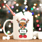 Niedliche Girly Reindeer Weihnachtsfeiertage Tasse