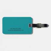 Niedliche Girly Retro Blume mit Initialen Gepäckanhänger (Rückseite horizontal)