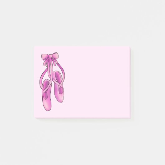 Niedliche Girly rosa Ballett-Schuhe Post-it Klebezettel (Vorderseite)