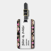 Niedliche Girly rosa Socke Monkeys Mädchen auf Gepäckanhänger (Vorderseite vertikal)