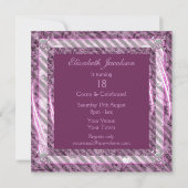 Niedliche Girly Skulls & Hearls Lila Geburtstag Einladung (Rückseite)