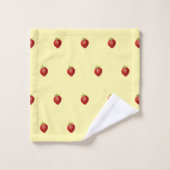 Niedliche Girly Strawberry auf Cream Badhandtuch Set (Waschlappen)