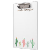 Niedliche Girly Succulent Cactus Personalisiert Klemmbrett (Links)