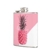 Niedliche girly tropische rosa und weiße Ananas Flachmann (Links)