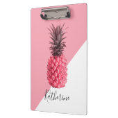 Niedliche girly tropische rosa und weiße Ananas Klemmbrett (Links)