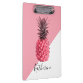 Niedliche girly tropische rosa und weiße Ananas Klemmbrett (Rechts)