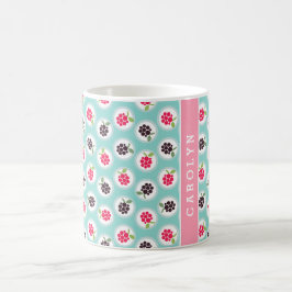 Niedliche girly Türkishimbeere kopiert Monogramm Kaffeetasse