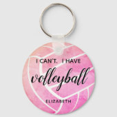 niedliche Girly Typografie, ich kann Volleyball ni Schlüsselanhänger (Rückseite)