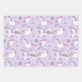 Niedliche Girly Unicorn Regenbogenstars Geschenkpapier Set (Vorderseite)