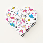 Niedliche Girly Unicorn Stars Rainbow Fun Vorname Notizblock (Rückseite)