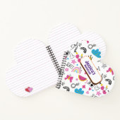 Niedliche Girly Unicorn Stars Rainbow Fun Vorname Notizblock (Innenseite)