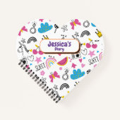 Niedliche Girly Unicorn Stars Rainbow Fun Vorname Notizblock (Vorderseite)