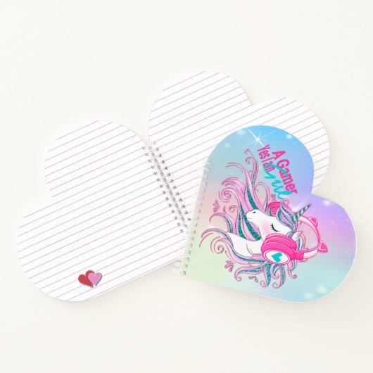Niedliche Girly Unicorn und Glitzer Notebook Notizblock (Innenseite)