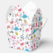 Niedliche Girly Whimsical Rainbow Farbige Illustri Geschenkschachtel (Geöffnet)