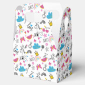 Niedliche Girly Whimsical Rainbow Farbige Illustri Geschenkschachtel (Geöffnet)