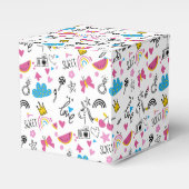 Niedliche Girly Whimsical Rainbow Farbige Illustri Geschenkschachtel (Vorderseite)