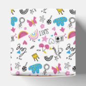 Niedliche Girly Whimsical Rainbow Farbige Illustri Geschenkschachtel (Oben)