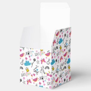 Niedliche Girly Whimsical Rainbow Farbige Illustri Geschenkschachtel