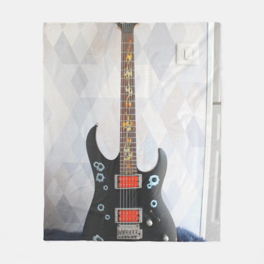 Niedliche Gitarre Fleecedecke (Vorderseite)