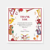 Niedliche Gitarre Musical Baby Dusche Vielen Dank Serviette (Vorderseite)