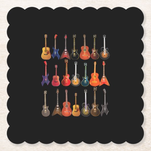 Niedliche Gitarrenrock und Roll Musical Instrument Untersetzer (Vorderseite)