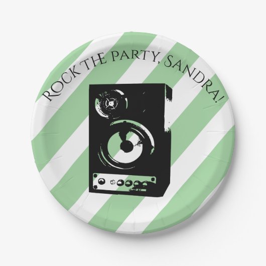 Niedliche Gitarrenrock- und Roll-Musikinstrumente Pappteller (Vorderseite)